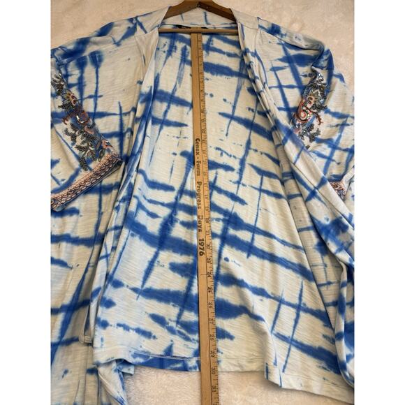 Ulla Popken Women's Plus Size II Kimono Sweat Jacket Tie Dye Open A Line - Picture 4 of 13